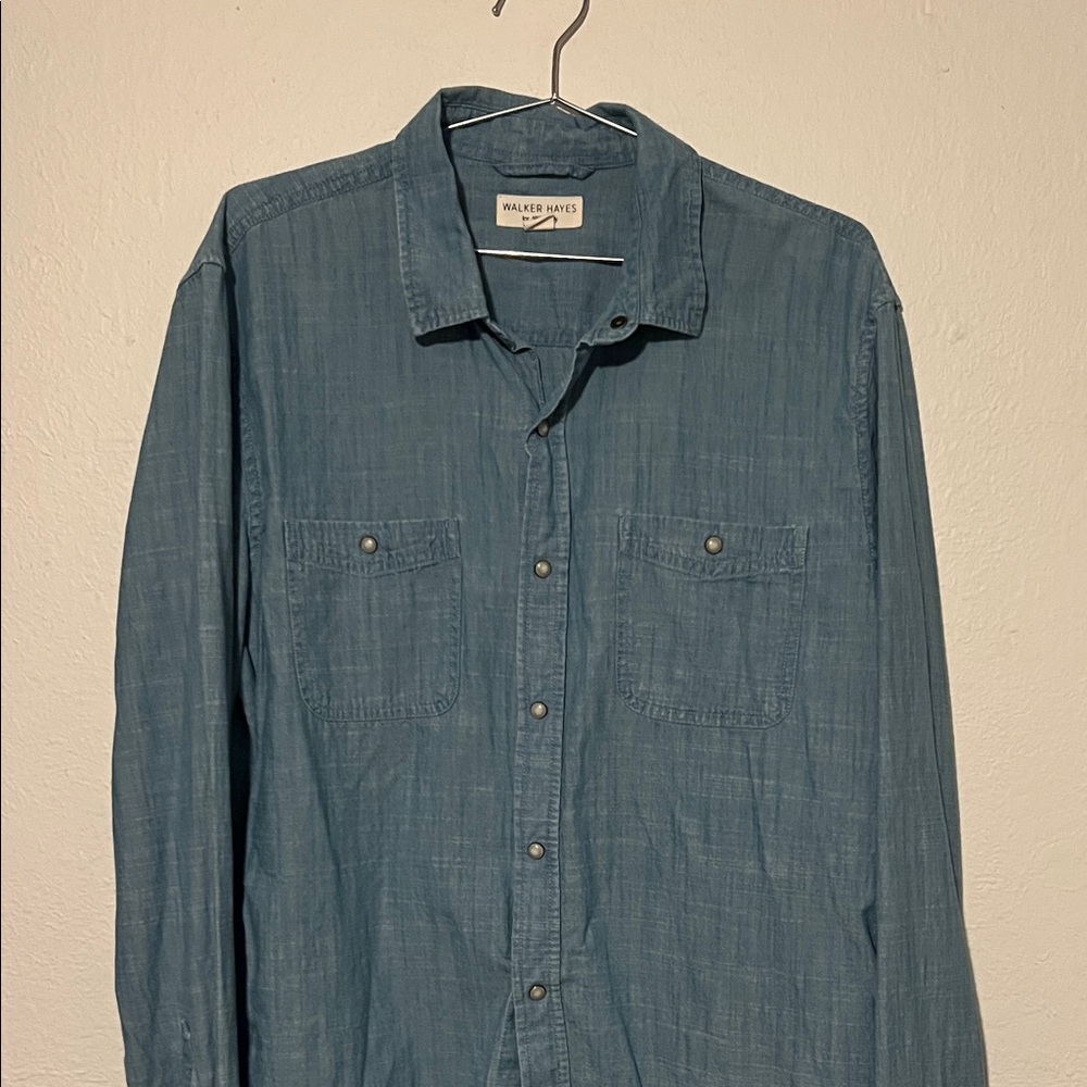 Men's Blue Casual Button Down Shirt